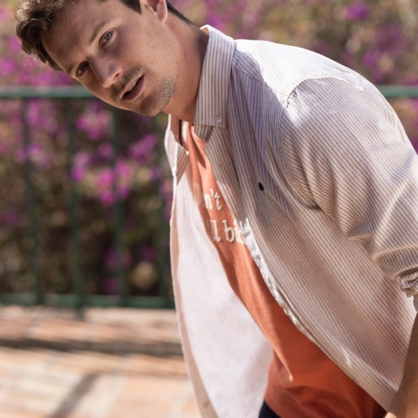 CHEMISE IVOY COTON ECRU ET CAMEL - FAGUO