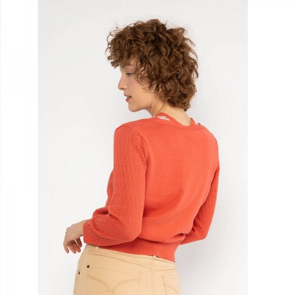 CARDIGAN SWEET PETITE TERRACOTTA COTON BIO - BLUTSGESCHWISTER - LE MOUTON A 3 PATTES - 2
