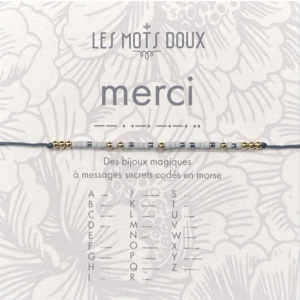 BRACELET LIEN CODE MORSE MERCI OR - LES MOTS DOUX - LE MOUTON A 3 PATTES - 1