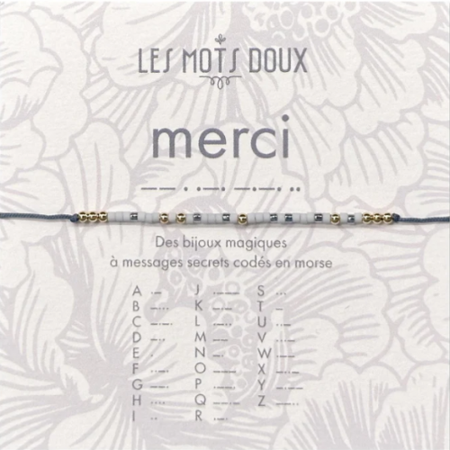 BRACELET LIEN CODE MORSE MERCI OR - LES MOTS DOUX - LE MOUTON A 3 PATTES - 1