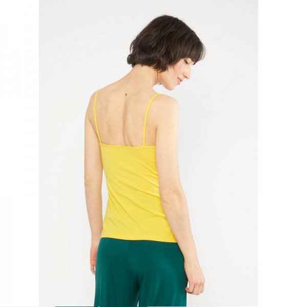 DEBARDEUR JAUNE FINES BRETELLES COTON BIO - BLUTSGESCHWISTER - LE MOUTON A 3 PATTES - 3