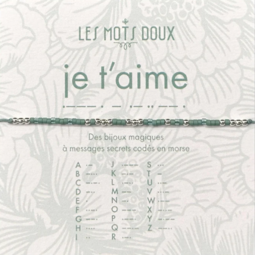 BRACELET LIEN CODE MORSE JE T'AIME ARGENT - LES MOTS DOUX - LE MOUTON A 3 PATTES  - 1