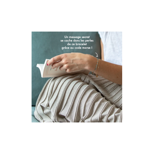 BRACELET LIEN CODE MORSE JE T'AIME ARGENT - LES MOTS DOUX - LE MOUTON A 3 PATTES  - 3
