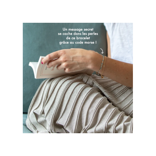 BRACELET LIEN CODE MORSE JE T'AIME ARGENT - LES MOTS DOUX - LE MOUTON A 3 PATTES  - 3