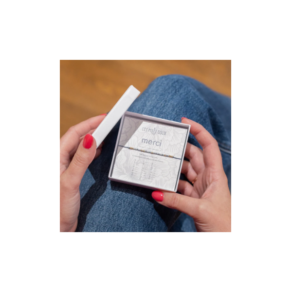 BRACELET LIEN CODE MORSE MERCI ARGENT - LES MOTS DOUX - LE MOUTON A 3 PATTES - 2