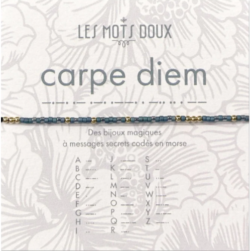 BRACELET LIEN CODE MORSE CARPE DIEM OR - LES MOTS DOUX - LE MOUTON A 3 PATTES - 1