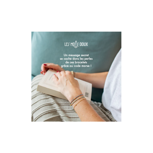 BRACELET LIEN CODE MORSE CARPE DIEM OR - LES MOTS DOUX - LE MOUTON A 3 PATTES - 3