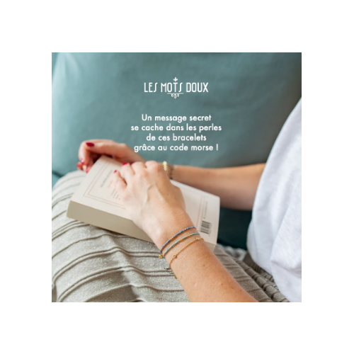 BRACELET LIEN CODE MORSE CARPE DIEM OR - LES MOTS DOUX - LE MOUTON A 3 PATTES - 3