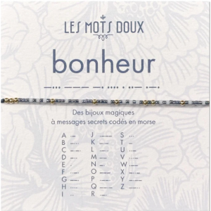 BRACELET LIEN CODE MORSE BONHEUR OR - LES MOTS DOUX  - LE MOUTON A 3 PATTES - 1