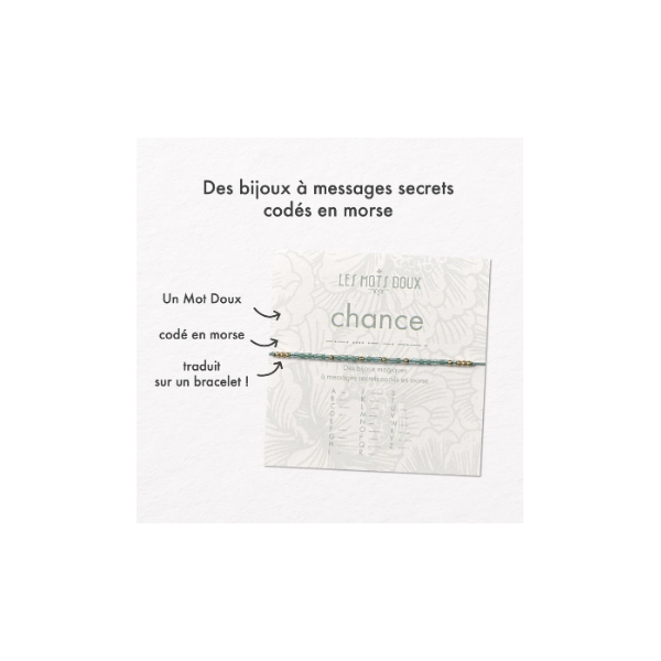 BRACELET LIEN CODE MORSE CHANCE OR - LES MOTS DOUX - LE MOUTON A 3 PATTES - 3