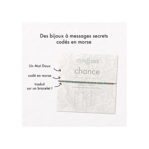 BRACELET LIEN CODE MORSE CHANCE OR - LES MOTS DOUX - LE MOUTON A 3 PATTES - 3