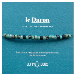 BRACELET HOMME CODE MORSE DARON - LES MOTS DOUX - LE MOUTON A 3 PATTES - 1 2