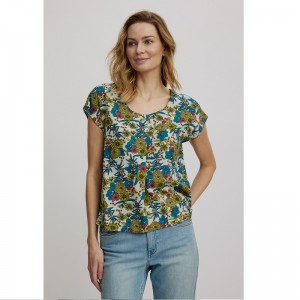BLOUSE AMPLE FANTAISIE ECOVERO IMPRIME BOUQUET - TRANQUILLO - LE MOUTON A 3 PATTES - 1
