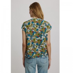 BLOUSE AMPLE FANTAISIE ECOVERO IMPRIME BOUQUET - TRANQUILLO - LE MOUTON A 3 PATTES - 1 2