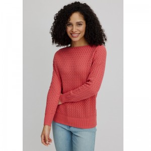 PULL TRICOT AJOURE COTON BIO CORAIL - TRANQUILLO - LE MOUTON A 3 PATTES - 1