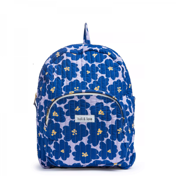 SAC A DOS MOTIF FLEURS BLEUES -...