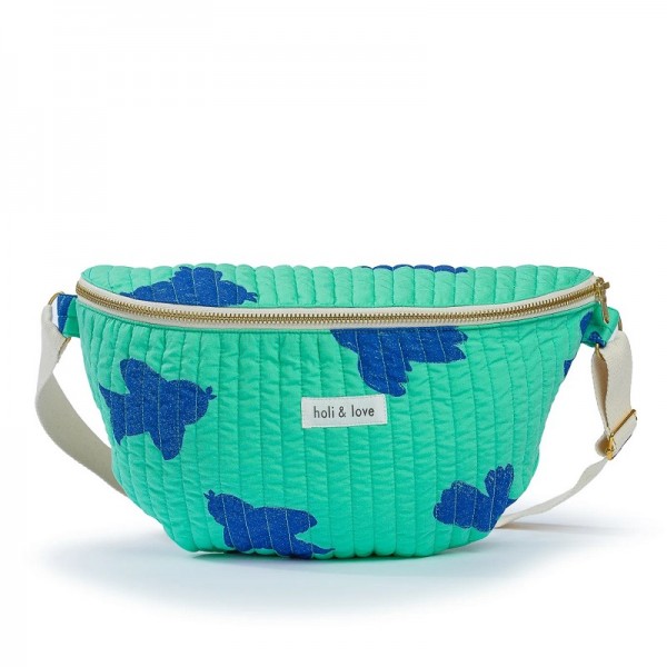 SAC BANANE FEMME MOTIF OISEAUX MINT -...