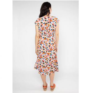 ROBE FLUIDE ECOVERO IMPRIME ESCALIERS VERS LE SOLEIL - BLUTSGESCHWISTER - LE MOUTON A 3 PATTES - 1 2