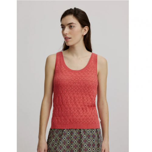 DEBARDEUR EN TRICOT DE COTON BIO AJOURE CORAIL - TRANQUILLO - LE MOUTON A 3 PATTES - 1