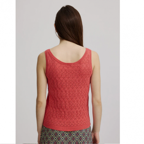 DEBARDEUR EN TRICOT DE COTON BIO AJOURE CORAIL - TRANQUILLO - LE MOUTON A 3 PATTES - 2