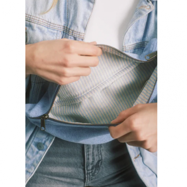 SAC BANANE OLIVIA COTON BIO DENIM BLEU - HINDBAG - LE MOUTON A 3 PATTES - 2