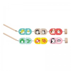 JEU A ENFILER ANIMAUX - CUBIKA