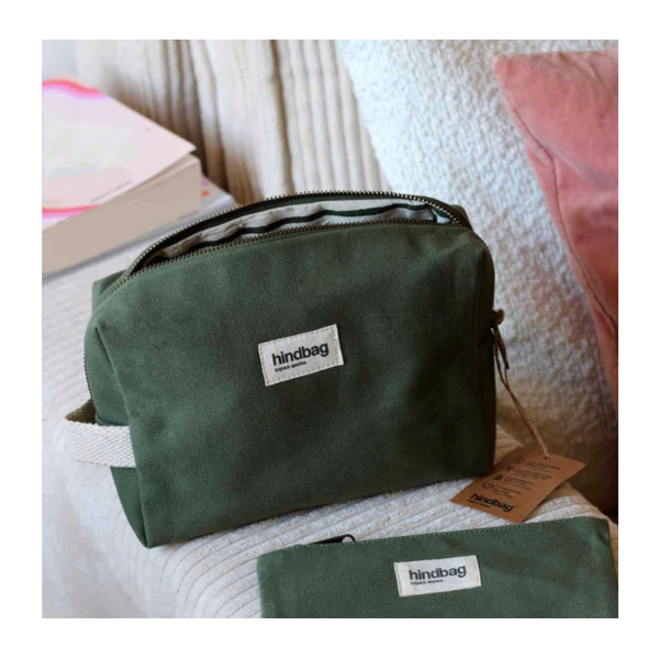 TROUSSE DE TOILETTE LEON COTON BIO OLIVE - HINDBAG - LE MOUTON A 3 PATTES - 2