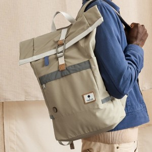 SAC A DOS CYCLING BEIGE POLYESTER RECYCLE - FAGUO - LE MOUTON A 3 PATTES - 1