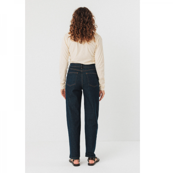 PANTALON ANIA DENIM DROIT COTON BIO DARK BLUE - SKFK - LE MOUTON A 3 PATTES - 2