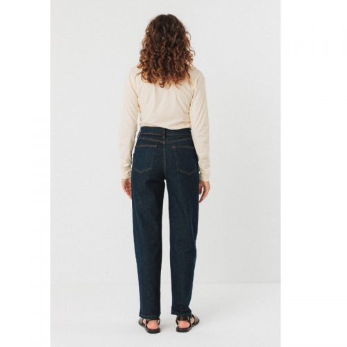 PANTALON ANIA DENIM DROIT COTON BIO DARK BLUE - SKFK - LE MOUTON A 3 PATTES - 2