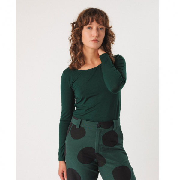 HAUT ZUR TENCEL UNI VERT FONCE - SKFK - LE MOUTON A 3 PATTES - 1