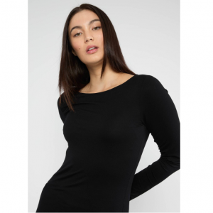 HAUT BASIC COL ROND ECOVERO MANCHES LONGUES UNI NOIR - BLUTSGESCHWISTER - LE MOUTON A 3 PATTES - 1