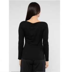 HAUT BASIC COL ROND ECOVERO MANCHES LONGUES UNI NOIR - BLUTSGESCHWISTER - LE MOUTON A 3 PATTES - 1 2