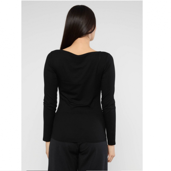 HAUT BASIC COL ROND ECOVERO MANCHES LONGUES UNI NOIR - BLUTSGESCHWISTER - LE MOUTON A 3 PATTES - 2