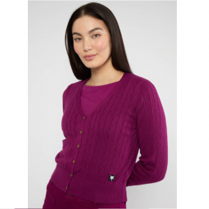 CARDIGAN COL V VIOLET COTON BIO - BLUTSGESCHWISTER - LE MOUTON A 3 PATTES - 1