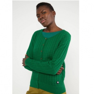 CARDIGAN COL ROND VERT COTON BIO - BLUTSGESCHWISTER - LE MOUTON A 3 PATTES - 1