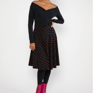 JUPE QUI TOURNE IMPRIMEE NOIRE COTON BIO - BLUTSGESCHWISTER - LE MOUTON A 3 PATTES - 1