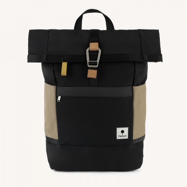 SAC A DOS CYCLING NOIR POLYESTER RECYCLE - FAGUO - LE MOUTON A 3 PATTES - 2