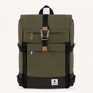 SAC A DOS KAKI COMMUTER POLYESTER RECYCLE - FAGUO - LE MOUTON A 3 PATTES - 2 2