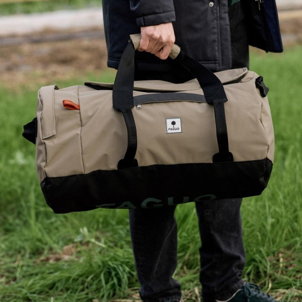 SAC DE VOYAGE BEIGE NYLON RECYCLE - FAGUO - LE MOUTON A 3 PATTES - 1