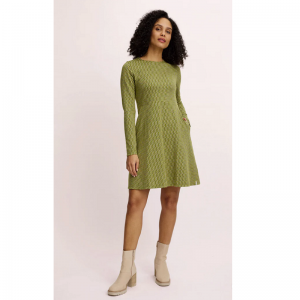 ROBE TRAPEZE EN TRICOT VERT RETRO - TRANQUILLO - LE MOUTON A 3 PATTES - 1