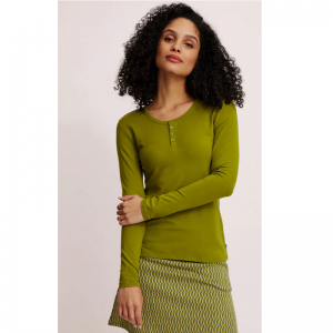 HAUT COL ROND BOUTONS BASIC TENCEL VERT - TRANQUILLO - LE MOUTON A 3 PATTES - 1