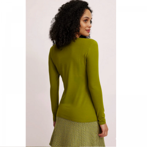 HAUT COL ROND BOUTONS BASIC TENCEL VERT - TRANQUILLO - LE MOUTON A 3 PATTES - 1 2