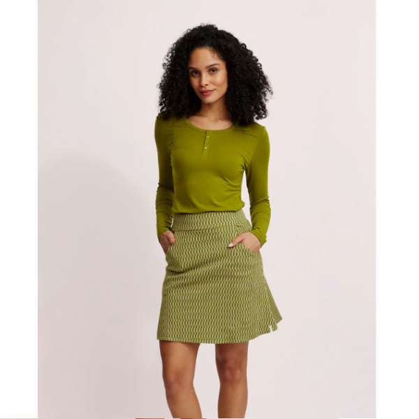 HAUT COL ROND BOUTONS BASIC TENCEL VERT - TRANQUILLO - LE MOUTON A 3 PATTES - 3