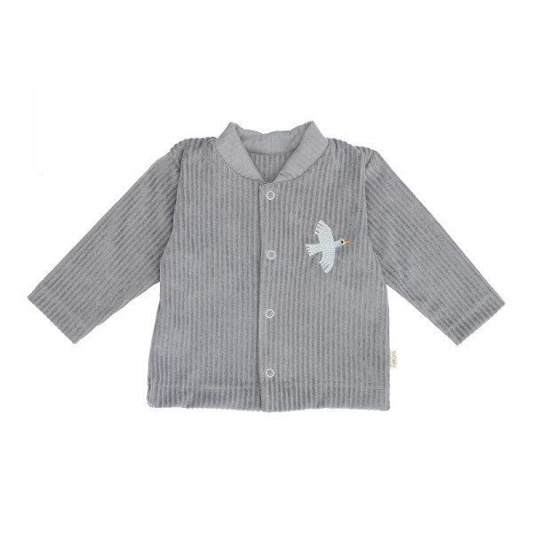 VESTE VELOURS COTELE BEBE GRIS- WOOLY...