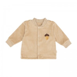 VESTE VELOURS BEBE BEIGE -...
