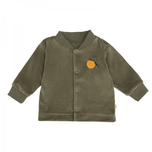 VESTE VELOURS BEBE VERTE - WOOLY ORGANIC