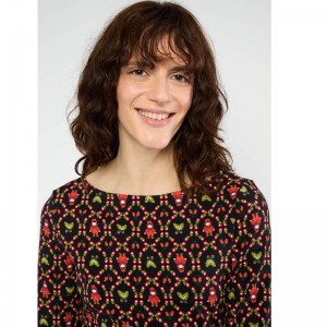 HAUT COL ROND COTON BIO IMPRIME NOIR - BLUTSGESCHWISTER - LE MOUTON A 3 PATTES - 1