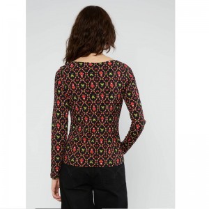 HAUT COL ROND COTON BIO IMPRIME NOIR - BLUTSGESCHWISTER - LE MOUTON A 3 PATTES - 1 2