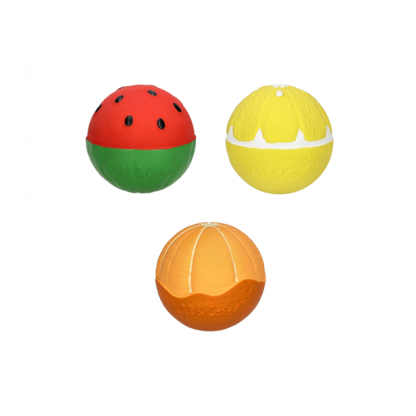 LOT DE 3 BALLES SENSORIELLES FRUITS-...
